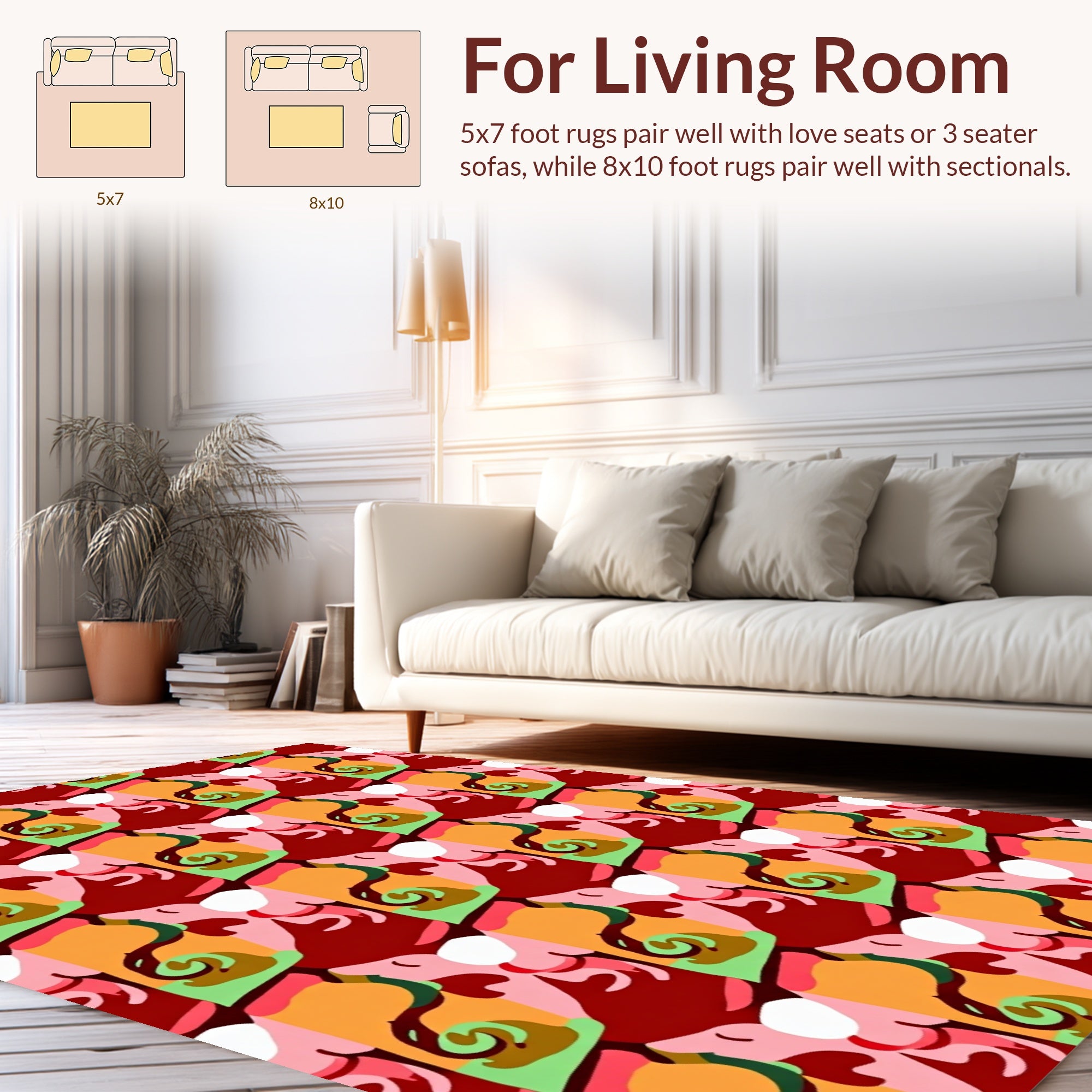 Abstract Organic Swirl Pattern Rug