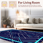 Navy Geometric Sharp Lines Design Rug