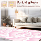 Pink Cute Cloud Pattern Rug