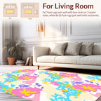 Whimsical Abstract Floral Pattern Rug