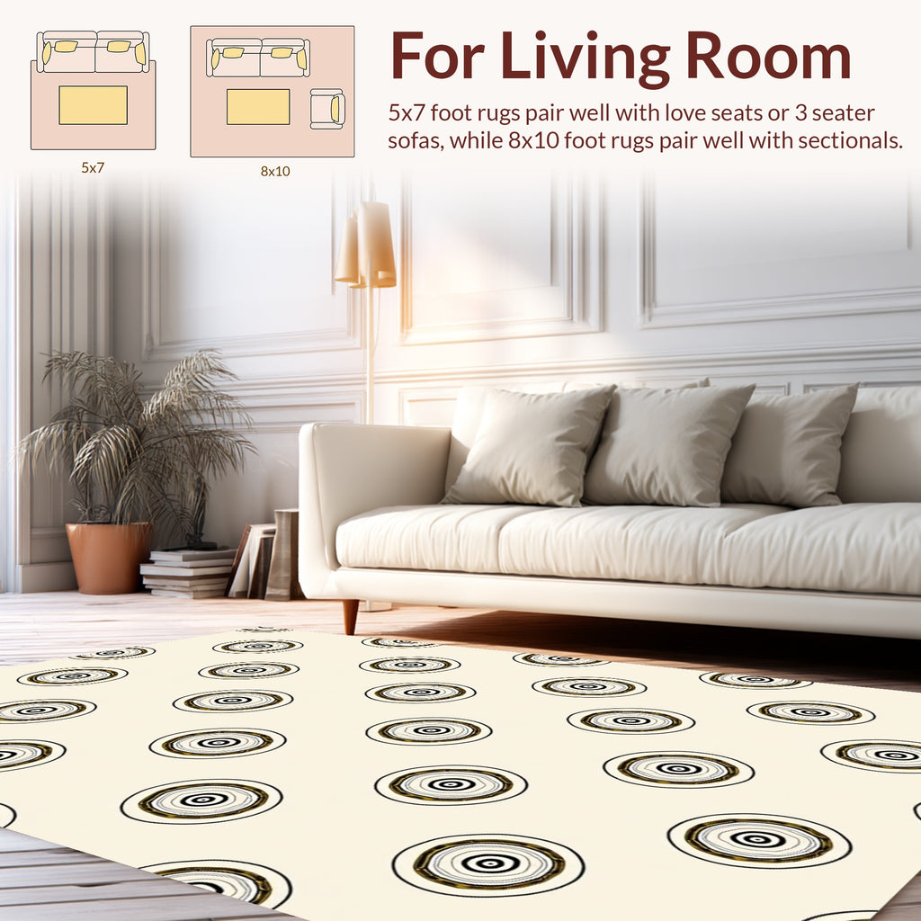 Concentric Circles Abstract Pattern Rug