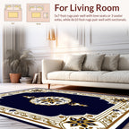 Ornate Gold Flower Medallion Rug