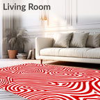 Bold Red Swirl Lines Rug