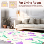 Whimsical Floral Outline Pattern Rug
