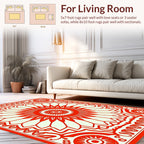 Bold Sunburst Mandala Design Rug
