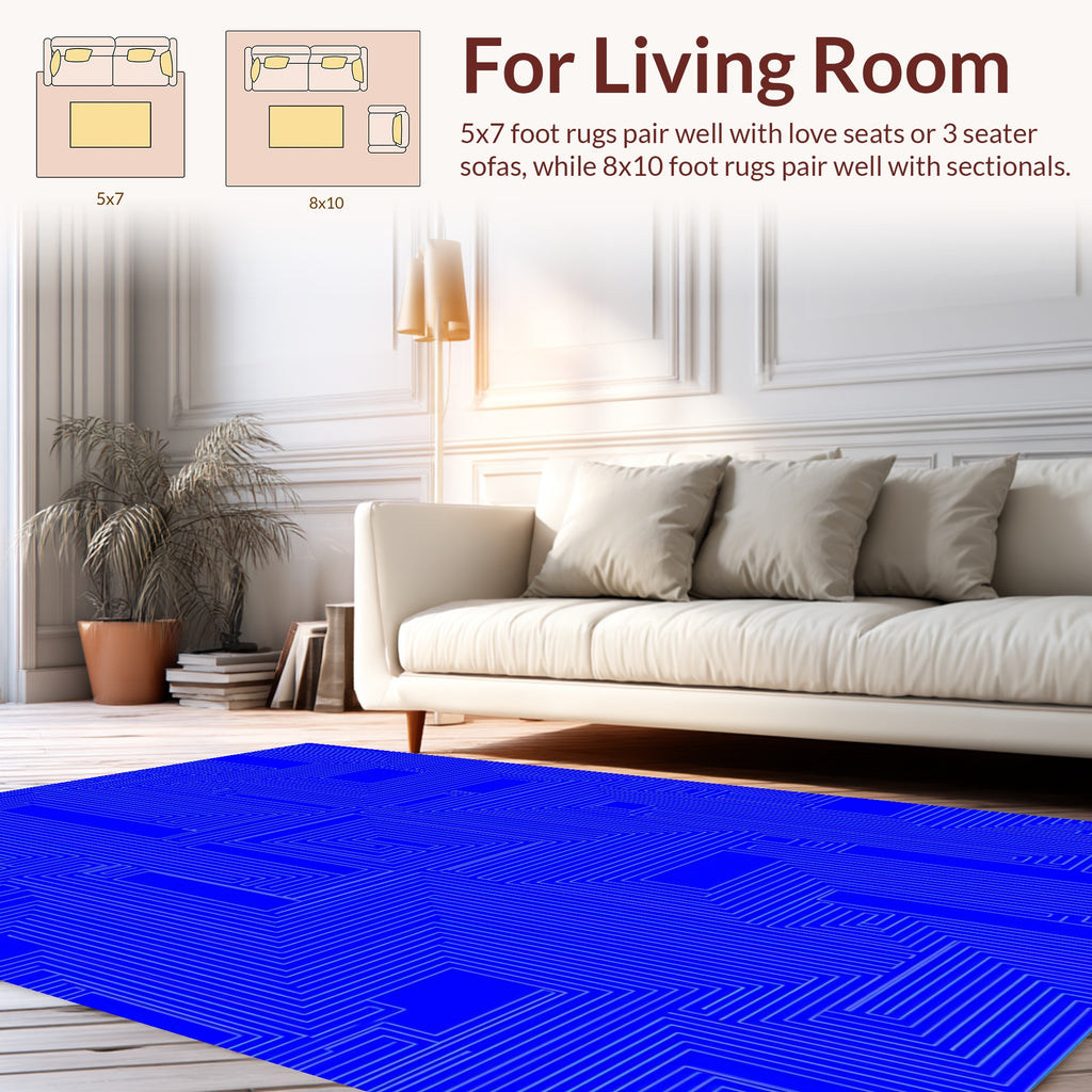 Labyrinth Geometric Maze Design Rug