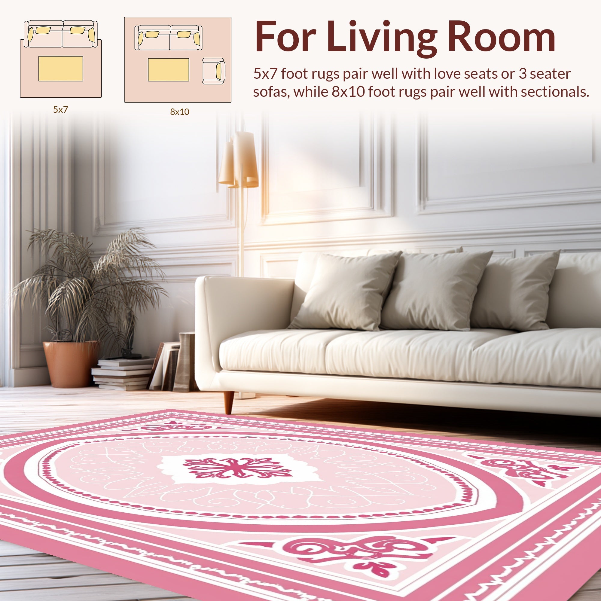 Elegant Floral Paisley Pattern Rug