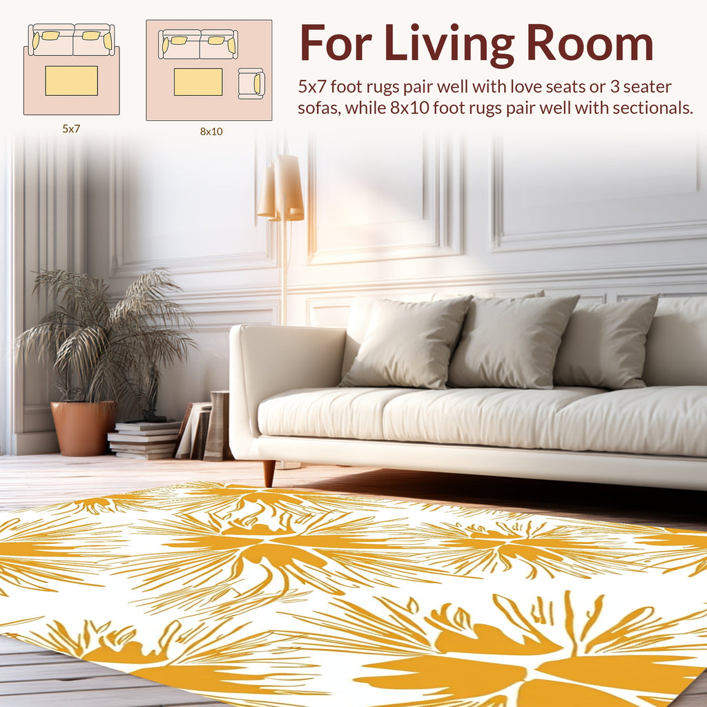 Bold Sunflower Burst Pattern Design Rug