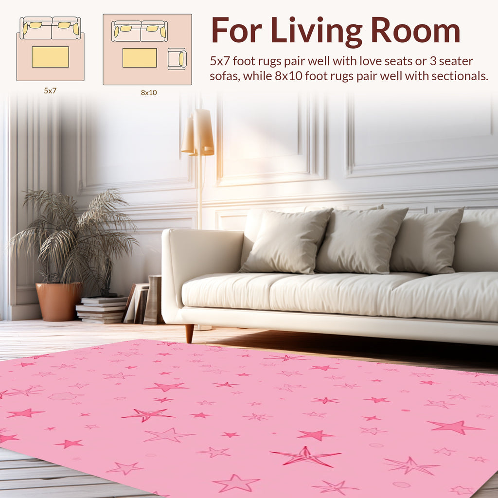 Pink Starburst Collage Rug