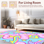 Retro Rainbow Cloud Star Pattern Rug