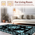 Classic Floral Medallion Light Blue Rug