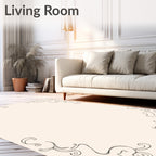 Abstract Swirls Thin Fine Lining Rug