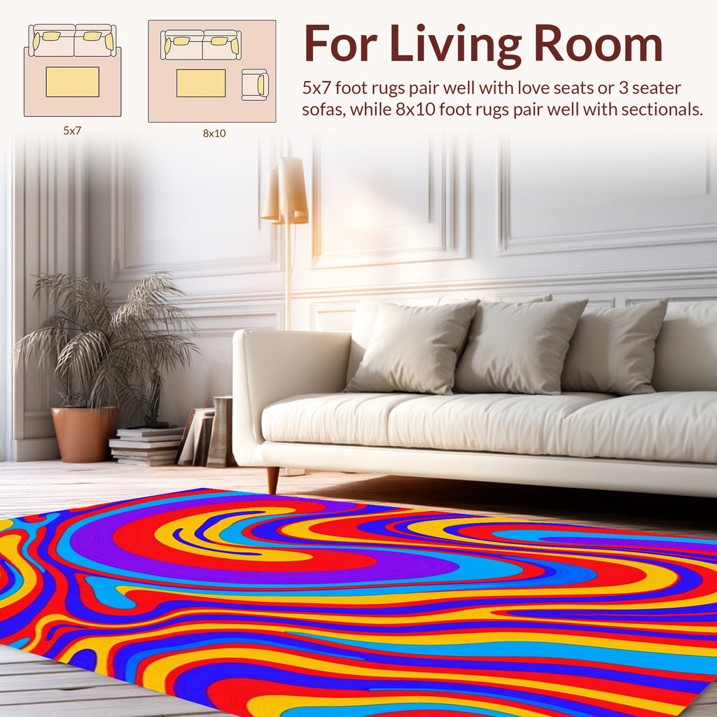 Psychedelic Swirls Abstract Pattern Rug