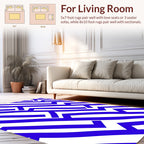 Bold Blue Intersecting Lines Abstract Pattern Rug