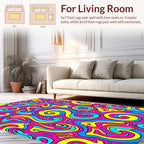 Psychedelic Swirls Neon Pattern Rug