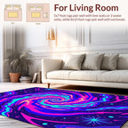 Vibrant Swirl Pattern With Cosmic Accents Rug