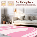 Pink Abstract Waves Pattern Rug
