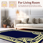 Geometric Art Deco Style Border Design Rug