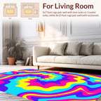 Vibrant Swirling Psychedelic Pattern Rug