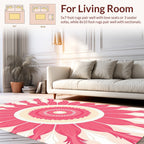 Pink Floral Mandala Pattern Design Rug