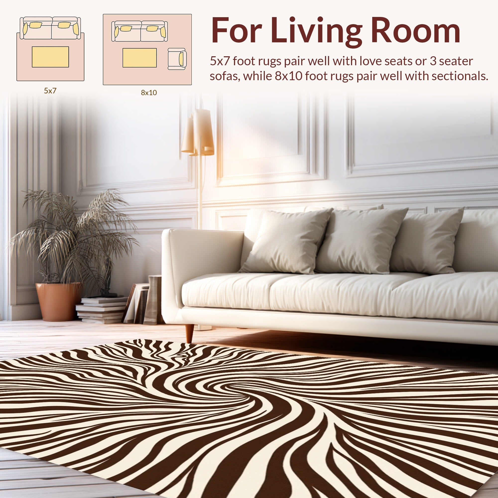 Abstract Swirl Zebra Pattern Rug