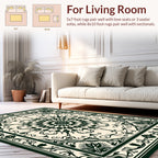 Ornate Medallion With Floral Border Design Rug