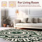 Intricate Teal Floral Mandala Design Rug