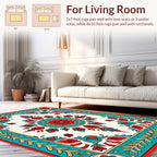 Rich Floral Medallion Red Teal Rug