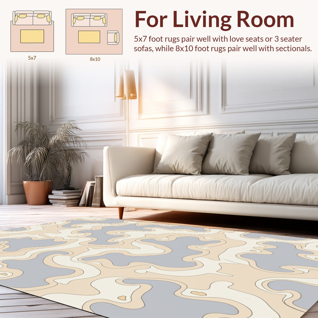 Soft Flowing Abstract Pattern Rug