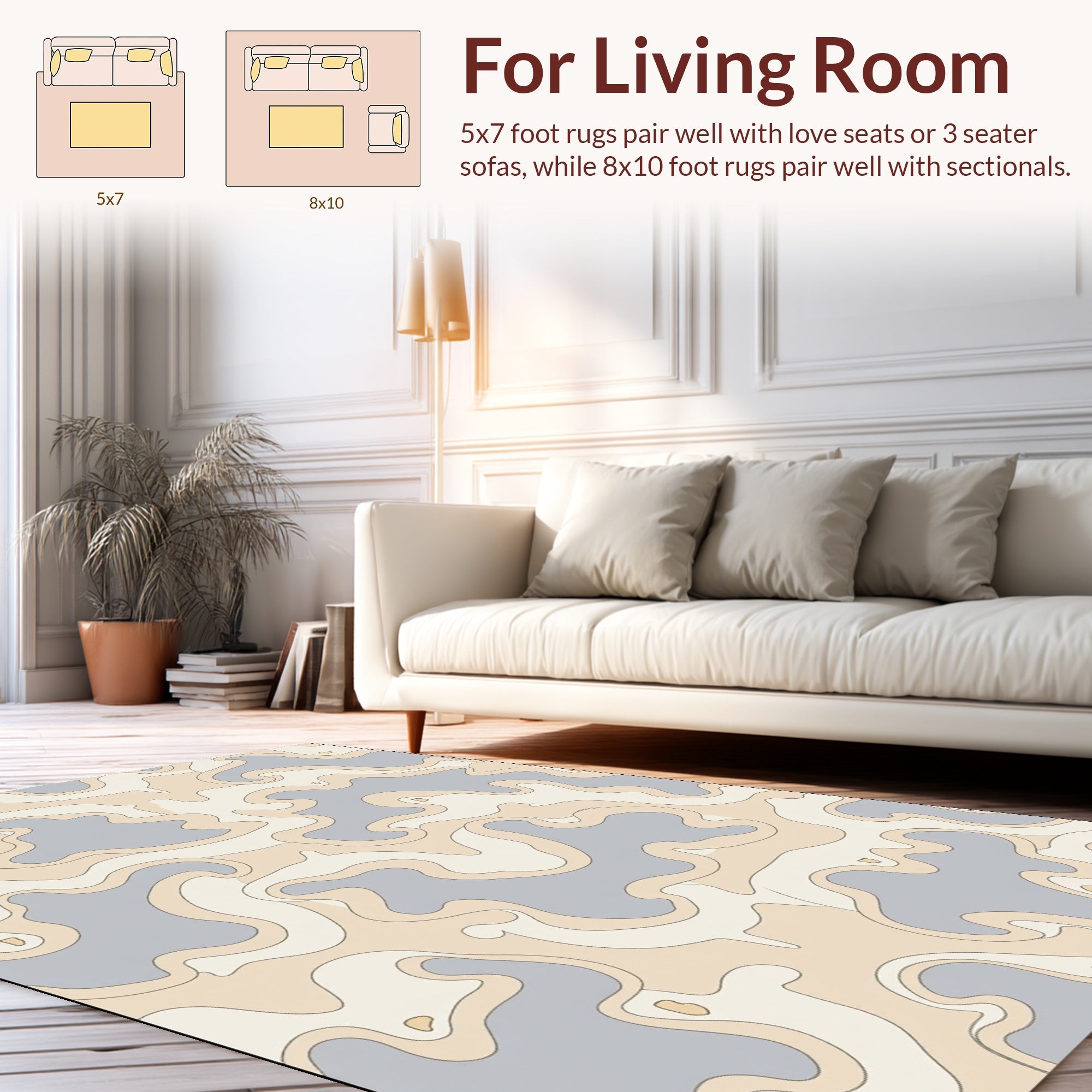 Soft Flowing Abstract Pattern Rug