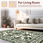 Intricate Floral Medallion Scrollwork Design Rug