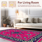 Vibrant Floral Vine Mandala Area Rug