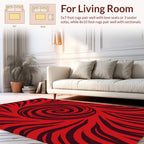 Abstract Red Swirling Pattern Rug