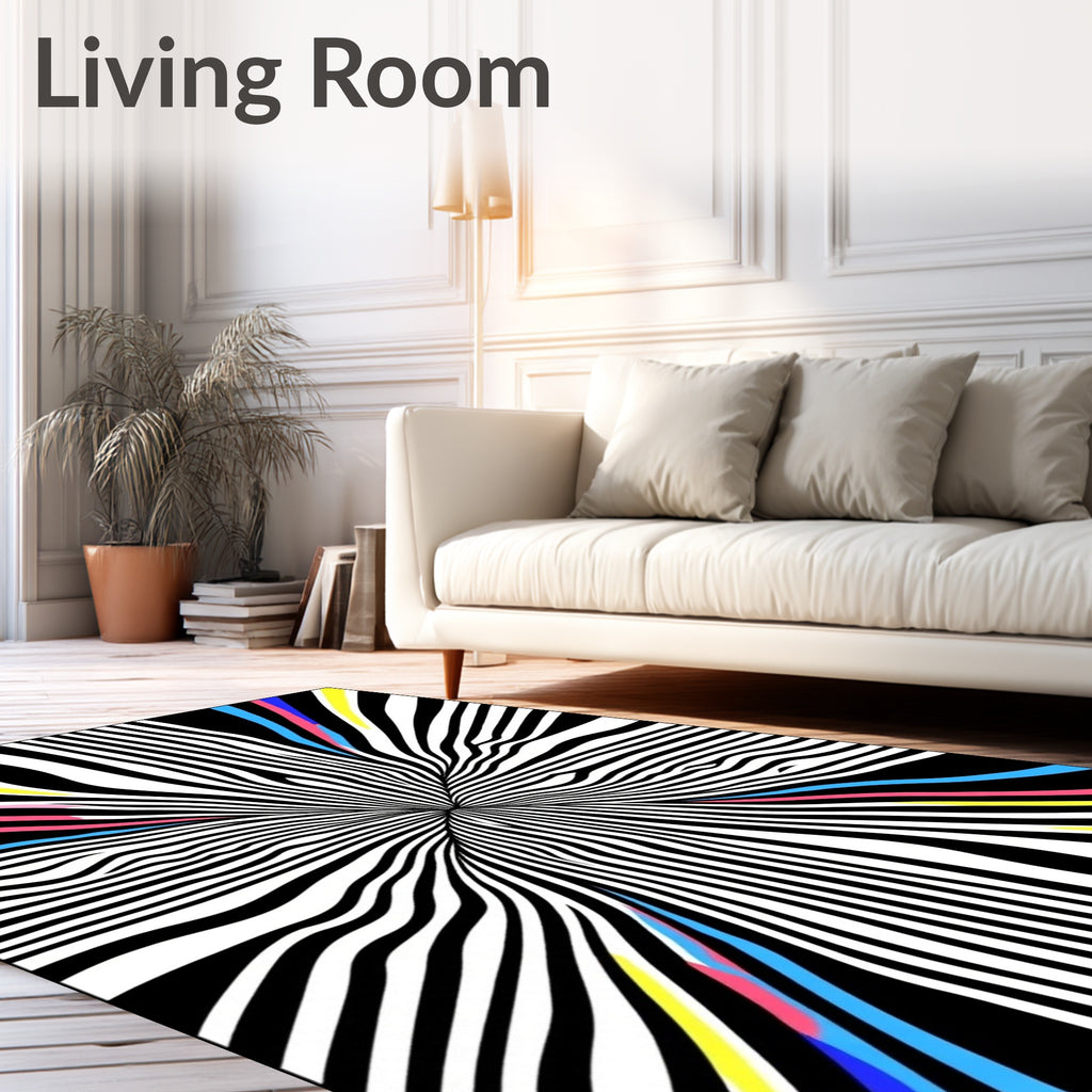 Vibrant Geometric Swirl Graphic Rug