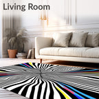 Vibrant Geometric Swirl Graphic Rug