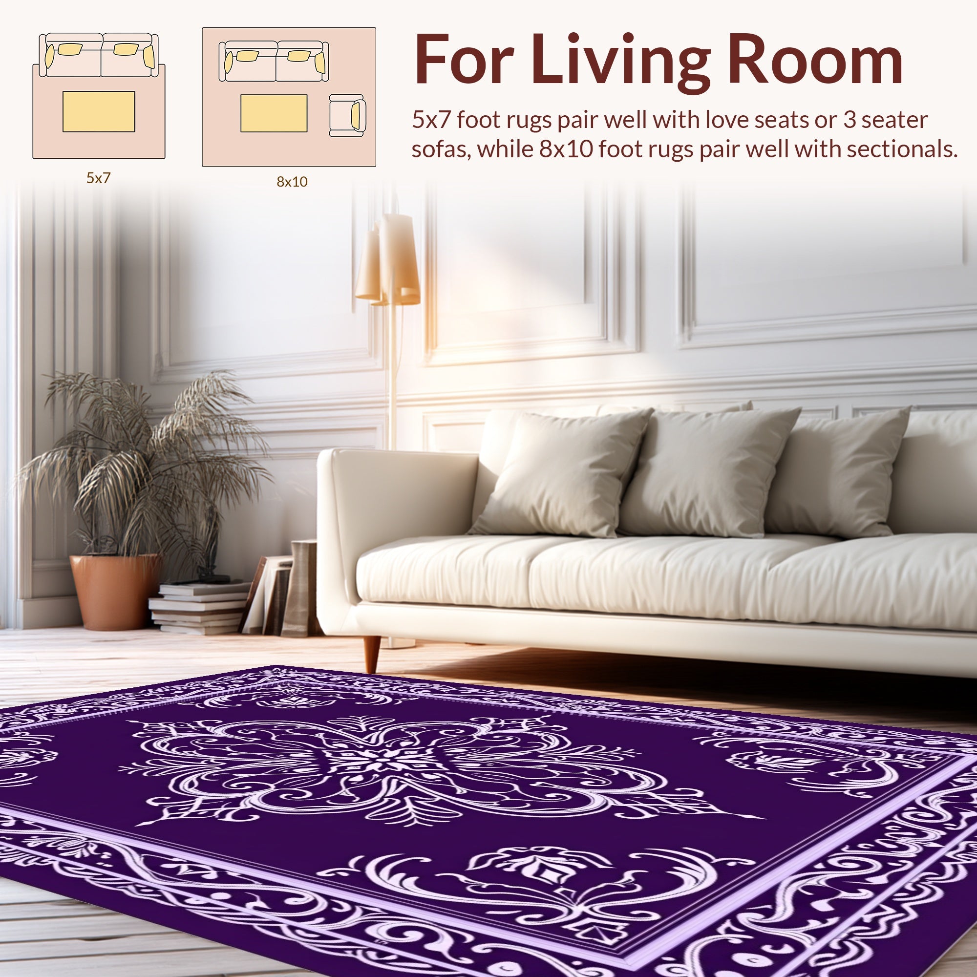 Ornate Paisley Blossom Pattern Rug