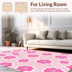 Pink Floral Swirl Pattern Design Rug
