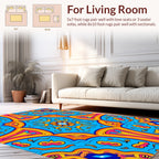 Vibrant Orange Pink Kaleidoscope Design Rug