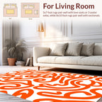 Orange Swirl Abstract Pattern Rug