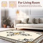 Floral Scrollwork Centerpiece Border Rug