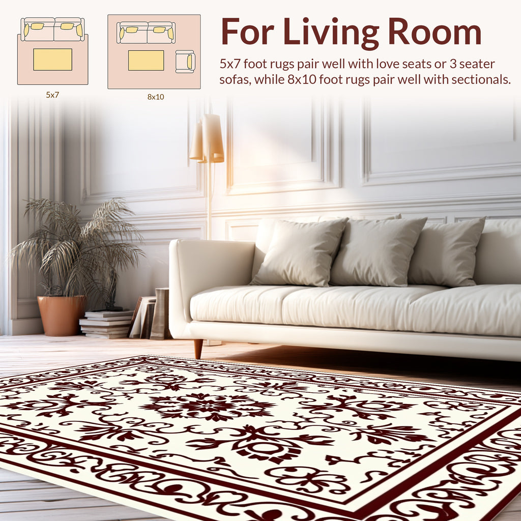 Ornate Floral Medallion Pattern Design Rug