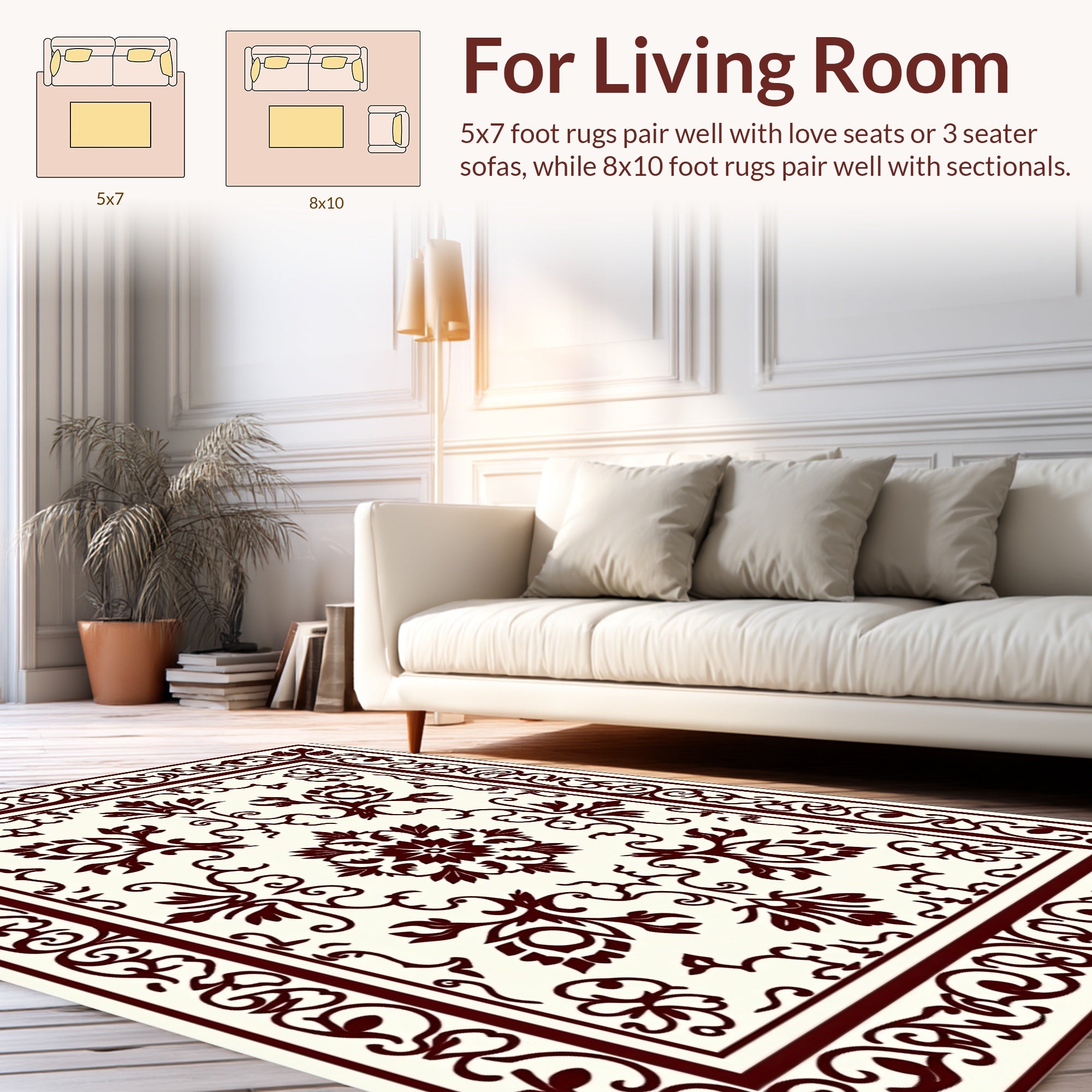 Ornate Floral Medallion Pattern Design Rug