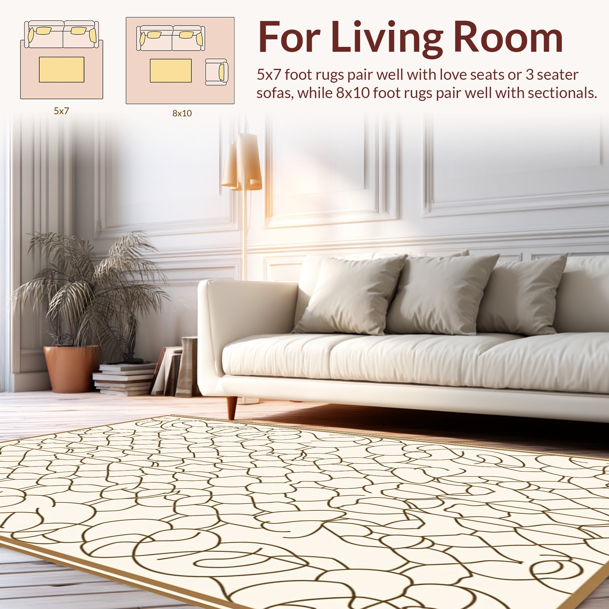 Abstract Intertwined Geometric Art Rug