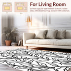 Elegant Vine Leaf Patterned Design Rug