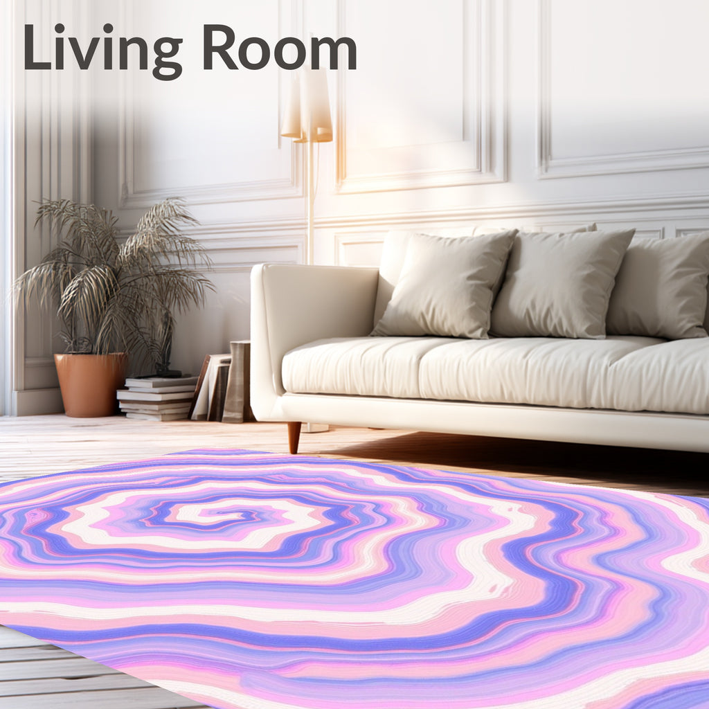 Pastel Swirl Agate Lines Rug