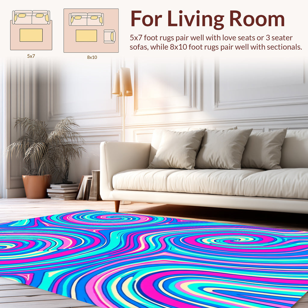 Vibrant Swirl Boho Pattern Rug