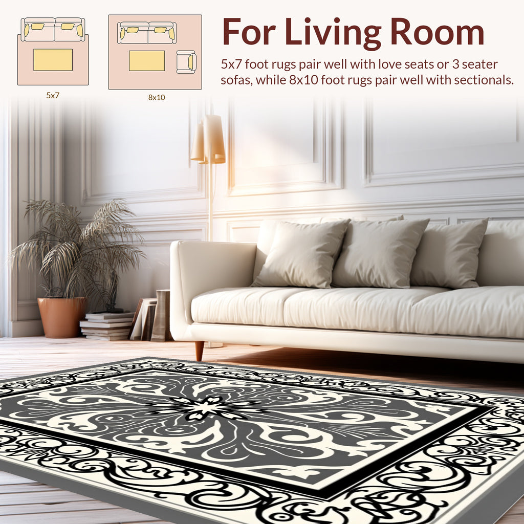 Ornate Floral Mandala Design Rug