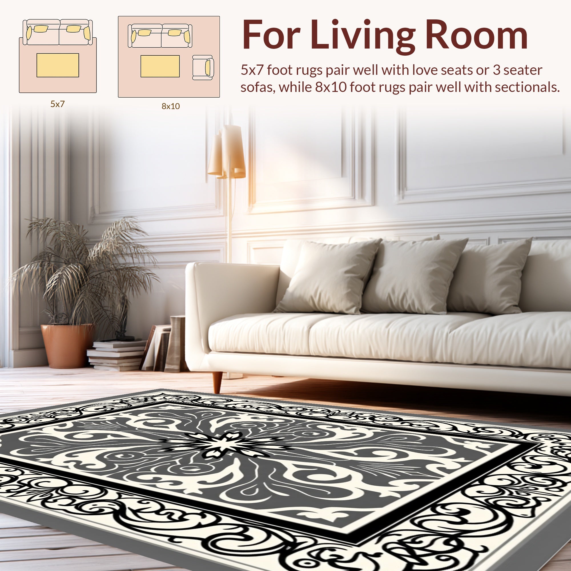 Ornate Floral Mandala Design Rug