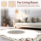 Elegant Floral Mandala Border Design Rug