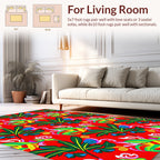 Tropical Floral Swirl Pattern Rug